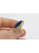 Vintage Biżuteria Pierścionek Szafir 14k żółte złoto vrc005y